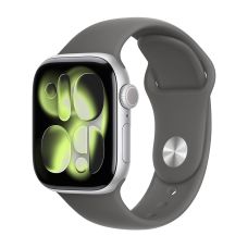 Apple Watch Series 11, 42 mm, Silver Aluminum Stone Gray Sport Band M/L